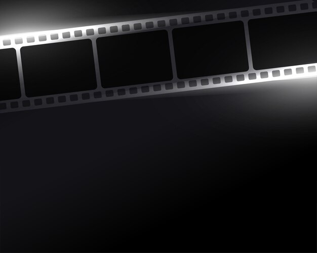 Eleganter schwarzer Hintergrund der leeren Filmrolle für Unterhaltung
