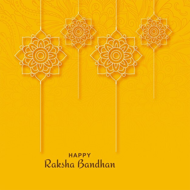 Elegantes dekoratives Rakhi für Raksha Bandhan Festival Kartendesign