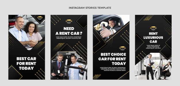 Elegantes Design von Instagram-Geschichten für Autovermietungen