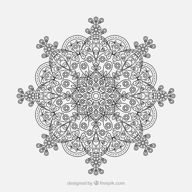 Elegantes Mandala mit linearer Art
