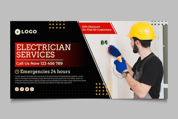 Elektriker service banner vorlage