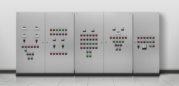 Elektrikerausrüstung, realistische Generatorraumillustration
