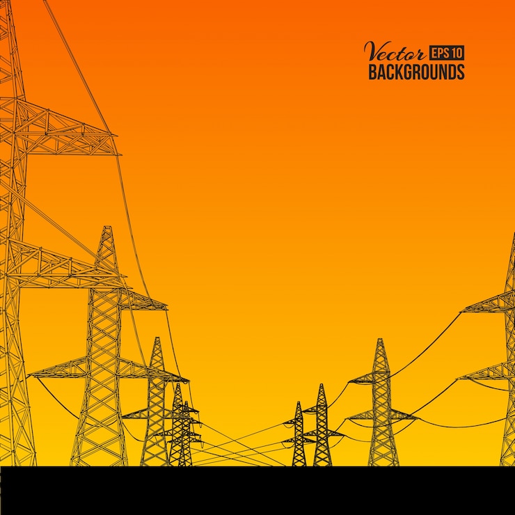 Kostenlose Vektor elektrische energieübertragung.