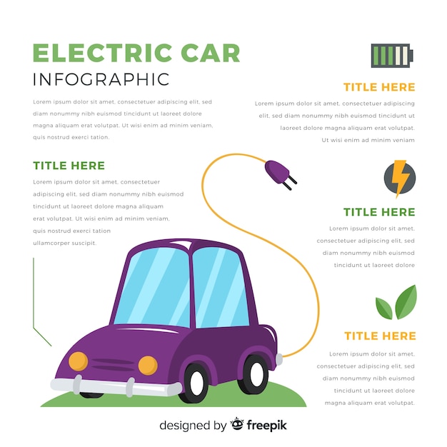 Kostenloser Vektor elektroauto infografik