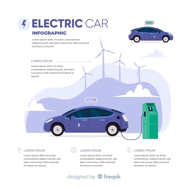 Kostenloser Vektor elektroauto-infografiken