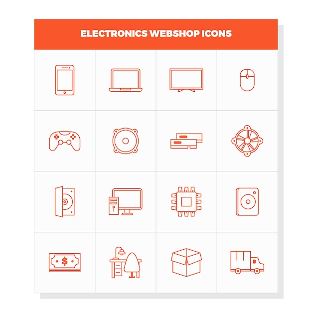 Kostenloser Vektor elektronische geräte symbole