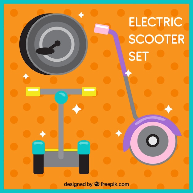 Kostenloser Vektor elektroroller mit schönen stil