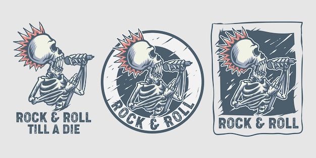 Emblem des rock'n'roll-schädels