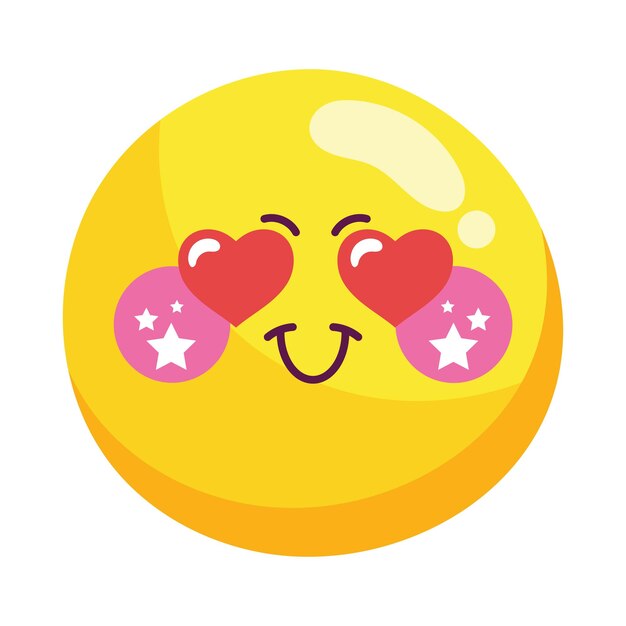 Emoji süße romantik und glück Kostenlose Vektor