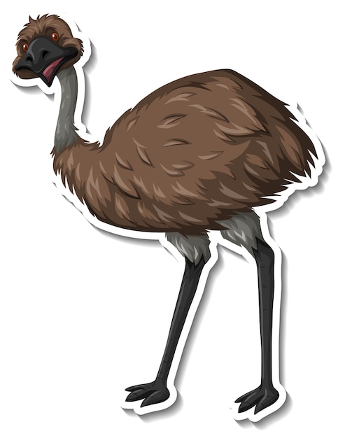 Emu-vogel-cartoon-aufkleber