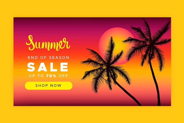 Ende der Saison Sommer Sale Landing Page Vorlage