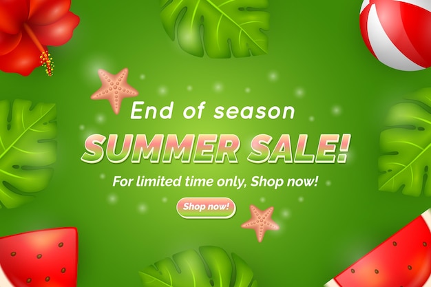 Ende der Saison Sommer Sale Landing Page Vorlage