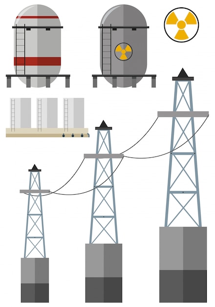 Energie-Set mit Kraftstofftank und Stromleitungen