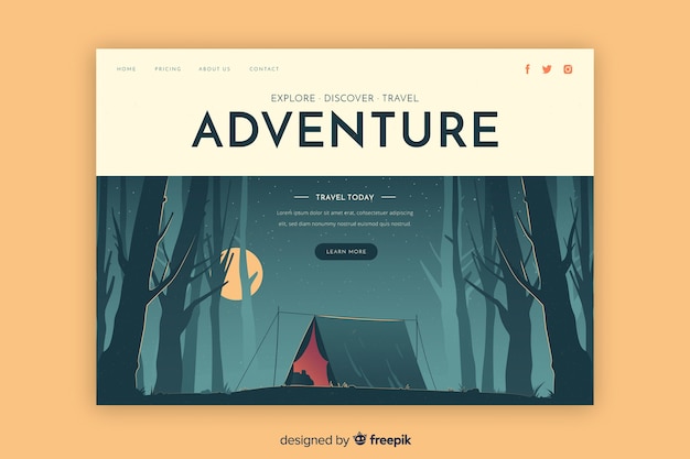 Entdecke die adventure landing page