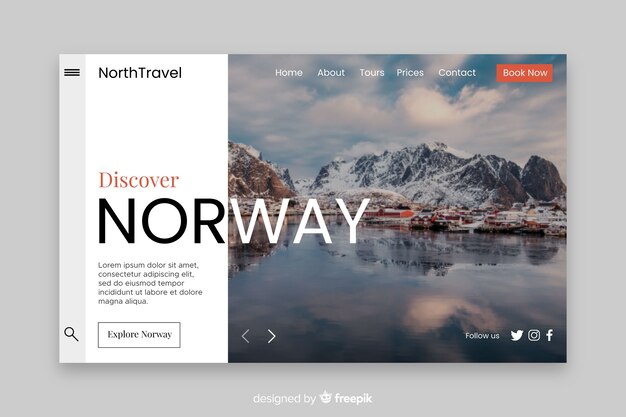 Entdecken sie die norwegische reiselandingpage