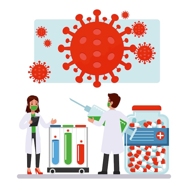 Entwicklung von Coronavirus-Impfstoffen mit Forschern