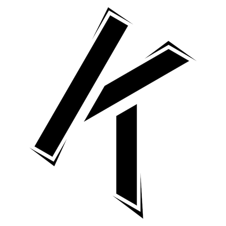 Kostenlose Vektor entwurf des logos mit dem buchstaben k
