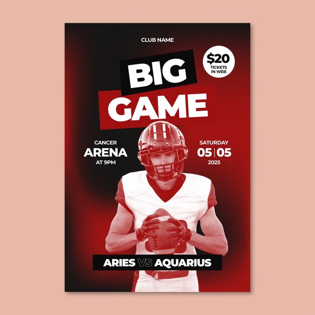 Entwurf einer Vorlage für American Football Flyer