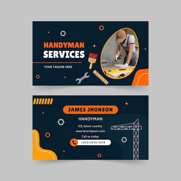 Kostenlose Vektor entwurf von handyman-vorlagen