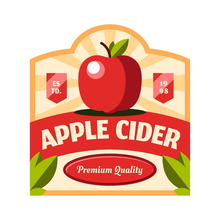Kostenlose Vektor entwurfsvorlage für cider-etiketten