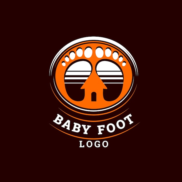 Kostenloser Vektor entwurfsvorlage für das babyfuß-logo