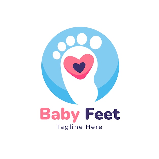 Kostenloser Vektor entwurfsvorlage für das babyfuß-logo