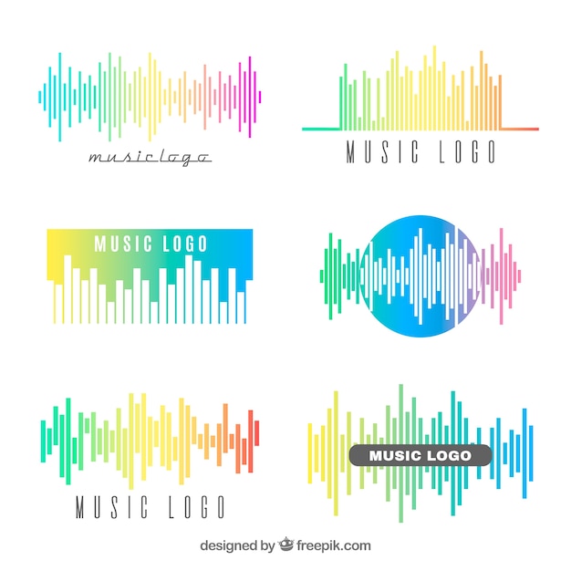 Equalizer-logo-sammlung mit farbverlauf stil