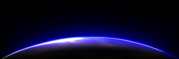 Erde in der Galaxie mit Rand der aufgehenden Sonne