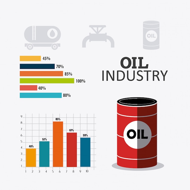 Erdöl- und erdölindustrie infografik