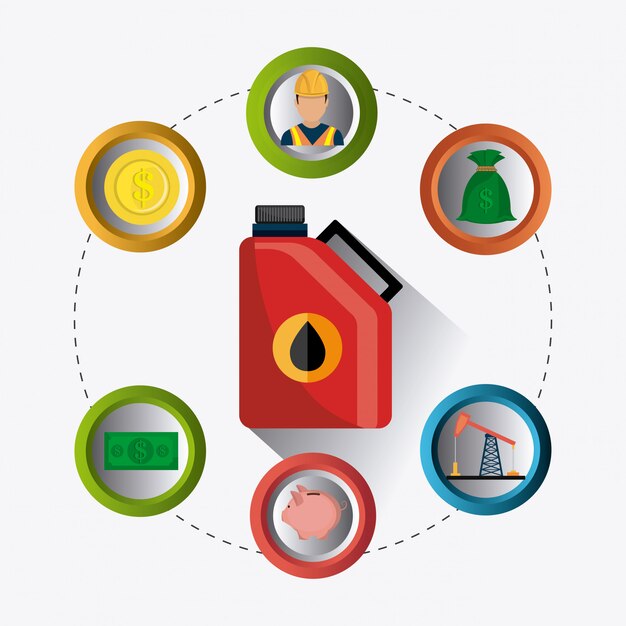 Erdöl- und Erdölindustrie Infografik