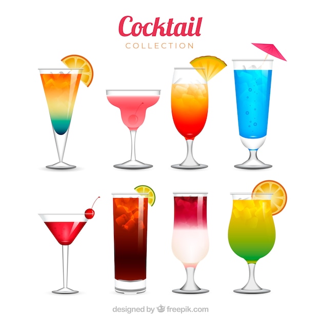 Erfrischende Cocktailkollektion im realistischen Stil