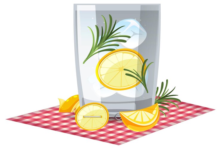 Kostenlose Vektor erfrischende limonade mit rosmarin