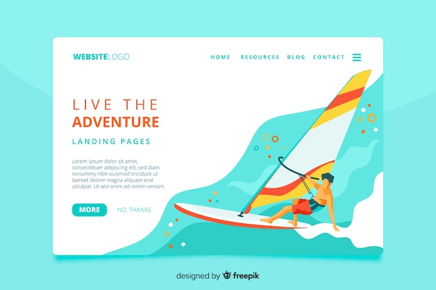 Erleben sie die adventure landing page