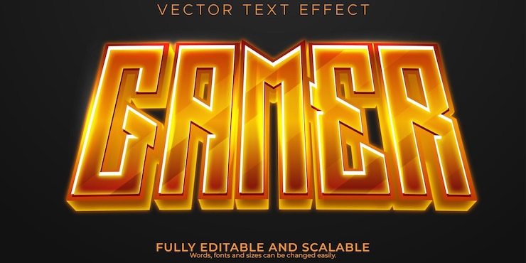 Kostenlose Vektor esport-texteffekt editierbarer gamer- und neon-textstil