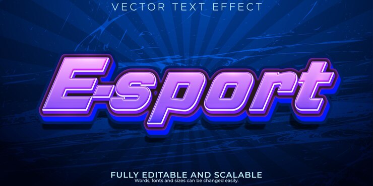 Kostenlose Vektor esport-texteffekt editierbarer spiel- und gamer-textstil
