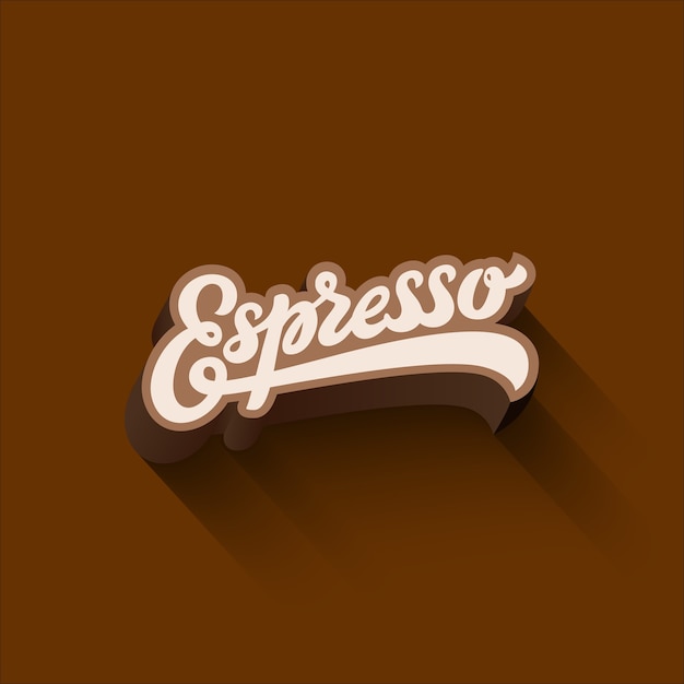 Kostenloser Vektor espresso schriftzug kalligraphische vintage design komposition