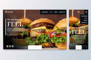 Kostenloser Vektor essen landing page vorlage