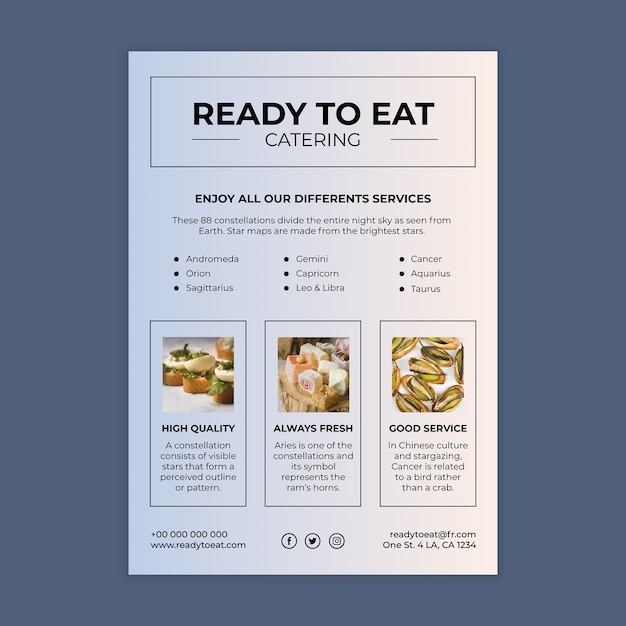 Essen sie catering-flyer-vorlagendesign