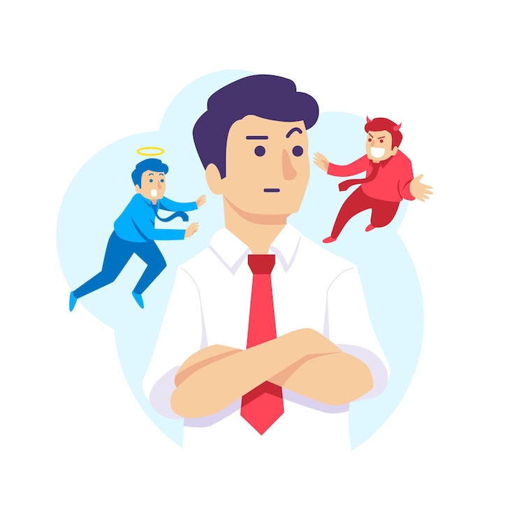 Kostenlose Vektor ethische dilemma-illustration