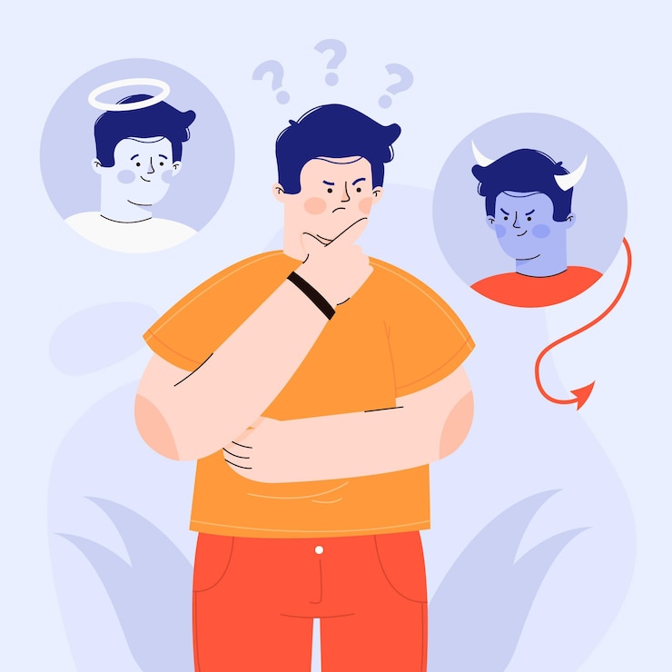Kostenlose Vektor ethische dilemma-illustration