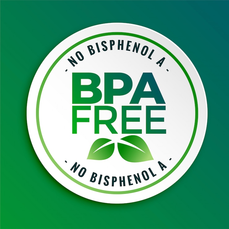 Kostenlose Vektor etikett mit bpa-bisphenol-a- und phthalat-freiem emblem