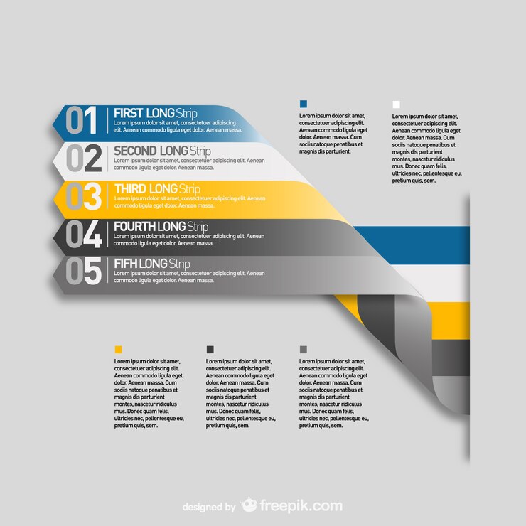 Kostenlose Vektor etiketten menü-vorlage infograpy