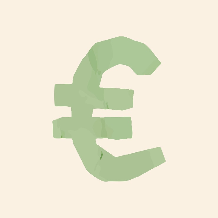 Kostenlose Vektor € euro-währungszeichen-papierschnitt-symbolvektor
