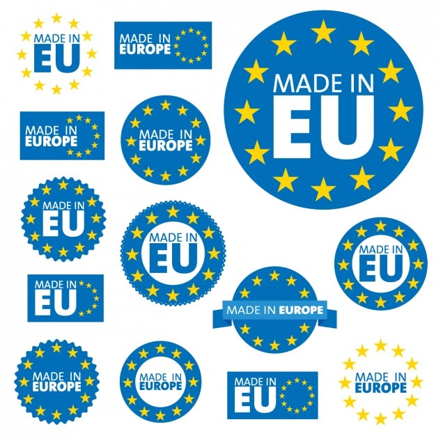 Kostenlose Vektor europäische union-label-kollektion