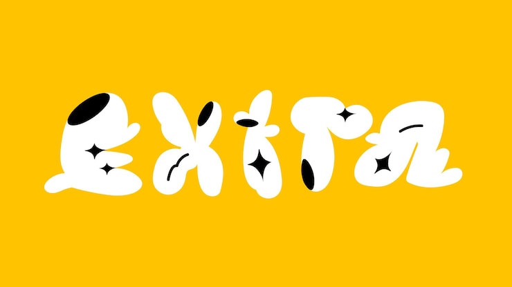 Kostenlose Vektor extra fetter doodle-typografie-wortvektor