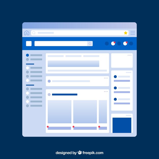 Facebook App-Schnittstelle mit minimalistischem Design