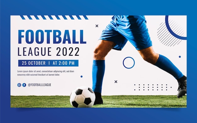 Facebook-Beitrag zum Fußballspiel mit Farbverlauf