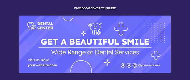 Kostenloser Vektor facebook-cover der klinik mit flachem design