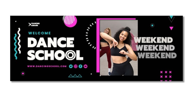 Facebook-cover der tanzschule im flachen design