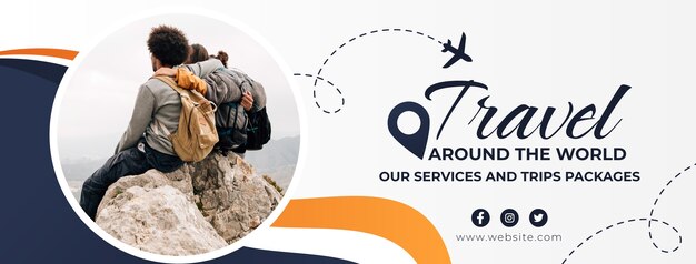 Facebook-Cover des Gradienten-Reisekonzepts